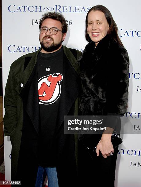 Kevin Smith and wife Jennifer Schwalbach Smith during "Catch And Release" Los Angeles Premiere - Arrivals at Egyptian Theater in Hollywood,...