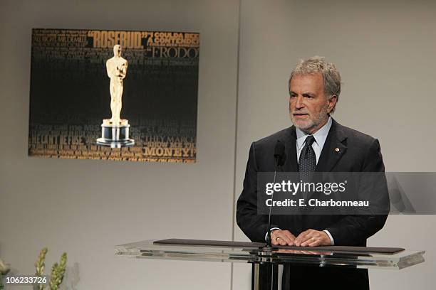 Sid Ganis, Academy President during The 79th Annual Academy Awards - Nominations Announcement at Academy of Motion Pictures Arts and Sciences in...