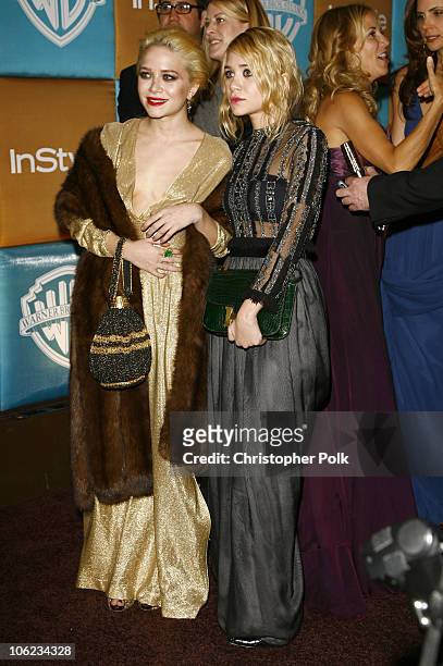 Mary-Kate Olsen and Ashley Olsen during In Style & Warner Bros. Studios Host 8th Annual Golden Globe Party - Arrivals at Oasis Court - Beverly Hilton...