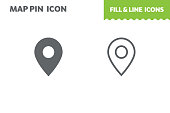 Map pin  icon, vector.