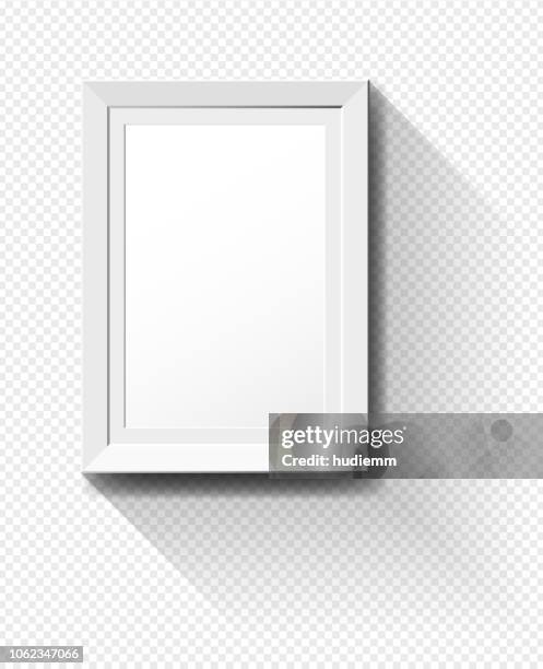 vector blank white picture frame isolated on white background - white gallery space stock illustrations