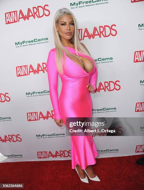 Bridgette B arrives for the 2019 AVN Awards Nominations Party held at Avalon on November 15, 2018 in Hollywood, California.
