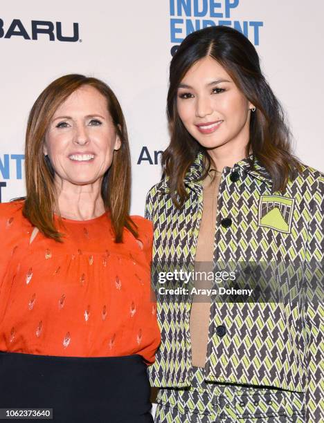 Actors Molly Shannon and Gemma Chan attend the 2019 Film Independent Spirit Awards Nomination Press Conference at W Hollywood on November 16, 2018 in...