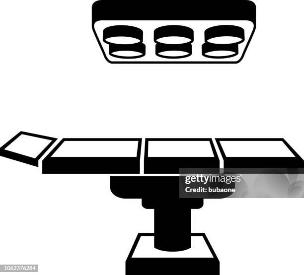 operating table icon with long shadow - operating table stock illustrations