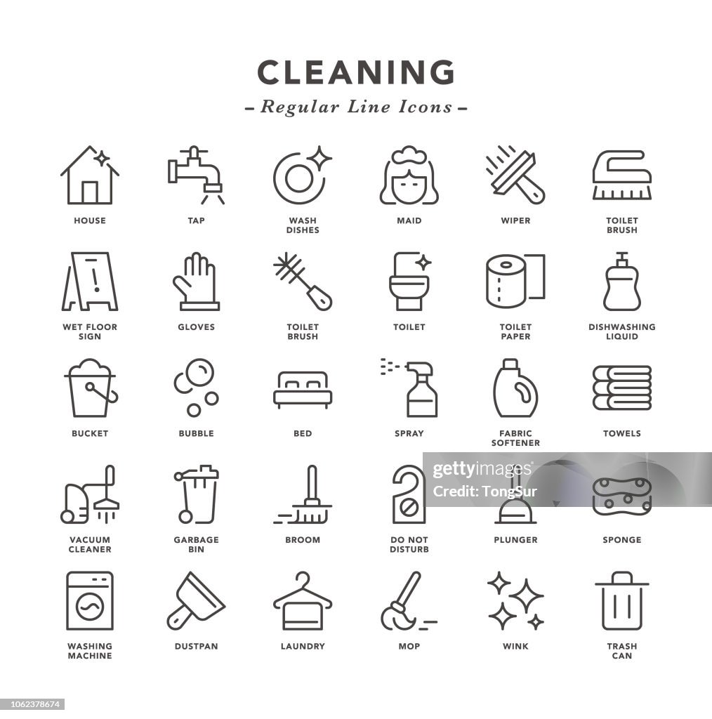 Cleaning - Regular Line Icons