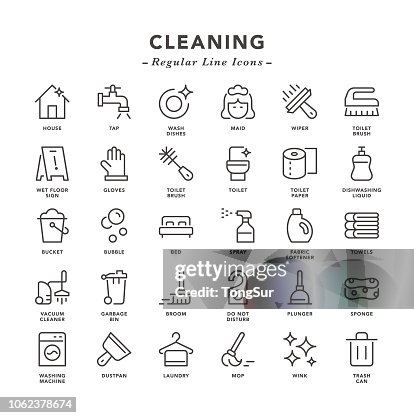Cleaning - Regular Line Icons Cleaning - Regular Line Icons
