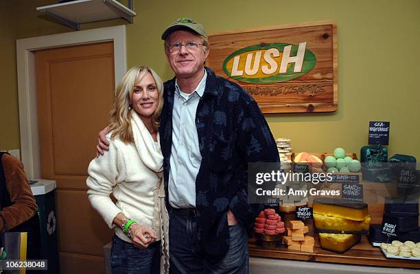 Rachelle Carson and Ed Begley Jr. At Lush Farmer's Market Product Display