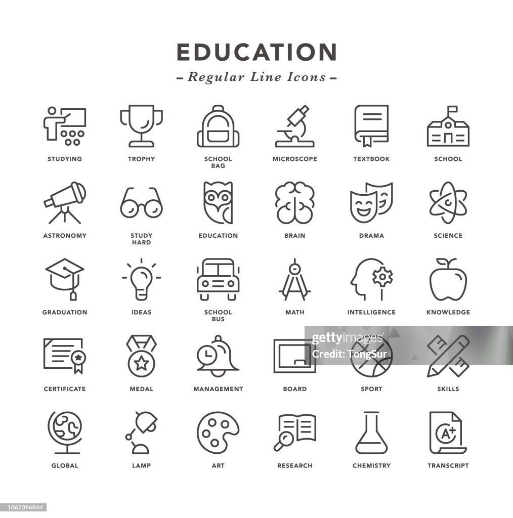 Education - Regular Line Icons