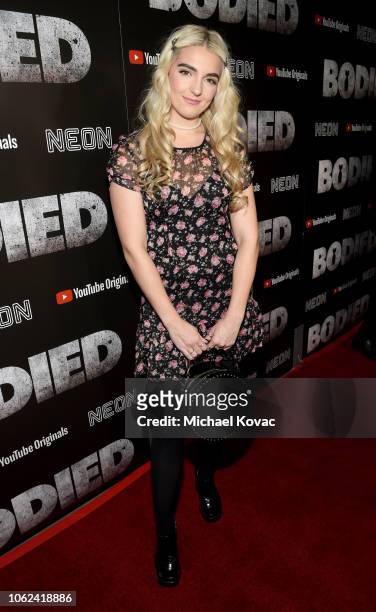 Rydel Lynch attends the Los Angeles Premiere For YouTube Premium And Neon's Bodied on November 01, 2018 in Hollywood, California.