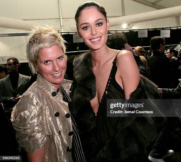 Sarah-Jane Clarke, designer with Nicole Trunfio during Mercedes-Benz Fashion Week Fall 2007 - Sass & Bide - Backstage at The Promenade, Bryant Park...