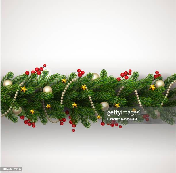 christmas background with fir tree - christmas tree close up stock illustrations