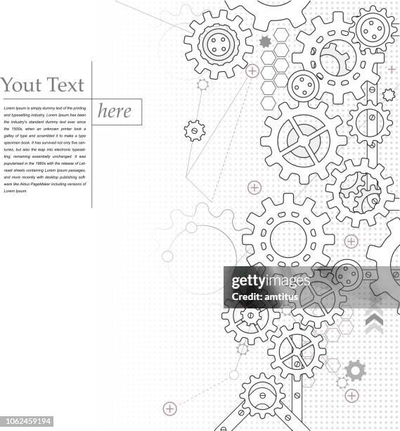 cogs machine background - differential focus work stock illustrations