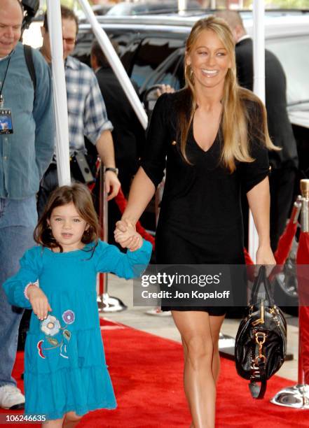 Christine Taylor and daughter Ella Olivia Stiller during "Charlotte's Web" Los Angeles Premiere - Arrivals at ArcLight Theatre in Hollywood,...