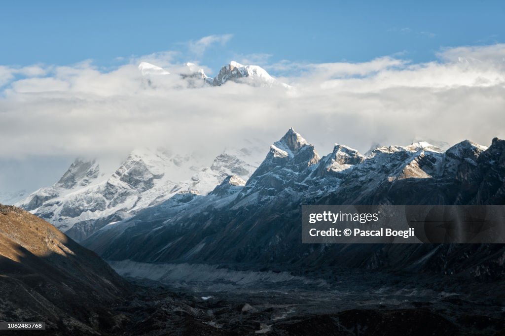 Clouds on Kangphu Kang, 7204 meters above sea level, Gasa District, Snowman Trek, Bhutan