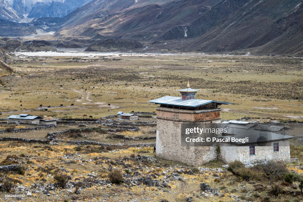 The old dzong of Chozo, Lunana Gewog, Gasa District, Snowman Trek, Bhutan