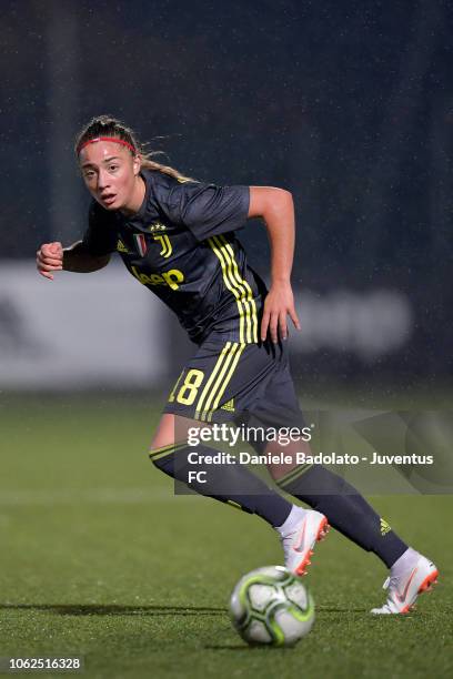 Juventus player Benedetta Glionna during the match between Juventus Women and ASD Orobica on October 31, 2018 in Vinovo, Italy.