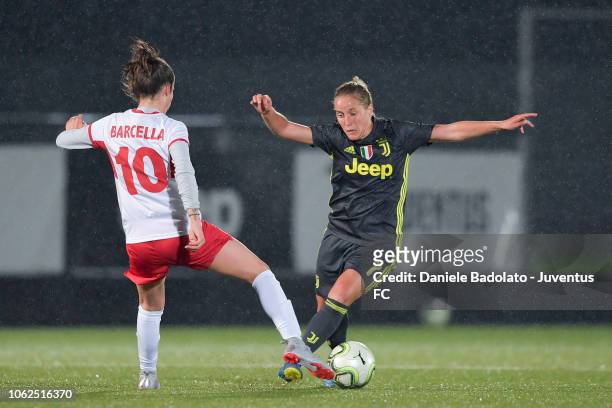 Juventus player Valentina Cernoia during the match between Juventus Women and ASD Orobica on October 31, 2018 in Vinovo, Italy.