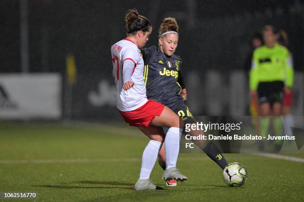 Juventus player Asia Bragonzi during the match between Juventus Women and ASD Orobica on October 31, 2018 in Vinovo, Italy.