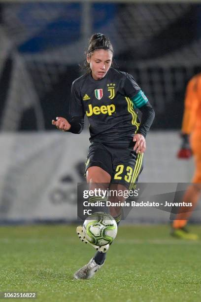 Juventus player Cecilia Salvai during the match between Juventus Women and ASD Orobica on October 31, 2018 in Vinovo, Italy.