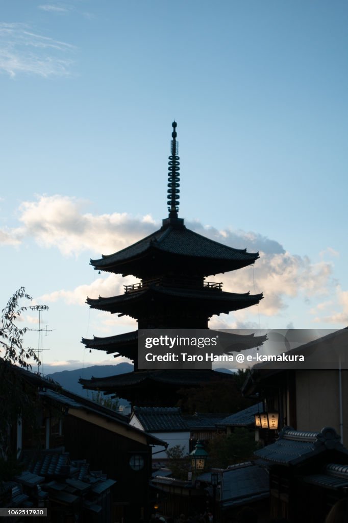Hokanji Temple (Yasaka Pagoda) in Kyoto city in Japan