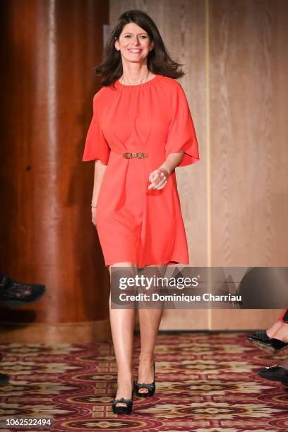 Magali Lunel attends the "Sauvez Le Coeur Des Femmes - Red Defile" Show At Hotel Marrriot In Paris on November 16, 2018 in Paris, France.