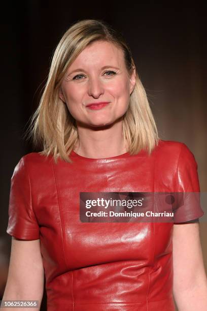 Karine de Menonville attends the "Sauvez Le Coeur Des Femmes - Red Defile" Show At Hotel Marrriot In Paris on November 16, 2018 in Paris, France.