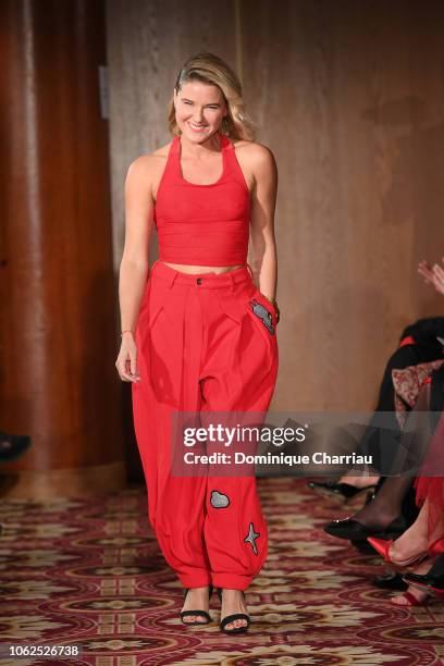 Stephanie Renouvin attends the "Sauvez Le Coeur Des Femmes - Red Defile" Show At Hotel Marrriot In Paris on November 16, 2018 in Paris, France.