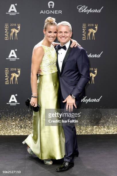 German comedian Guido Cantz and his wife Kerstin Cantz attend the 70th Bambi Awards at Stage Theater on November 16, 2018 in Berlin, Germany.