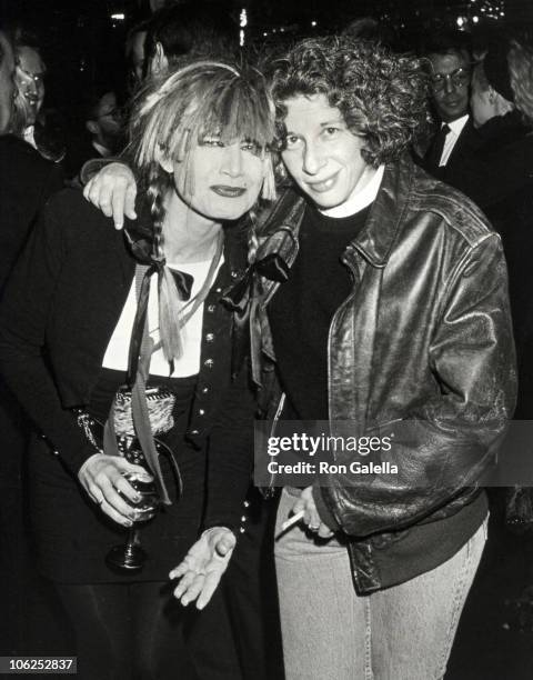 Betsey Johnson and Fran Lebowitz during Night 100 Trees Gala - October 25, 1988 at Regine's in New York City, New York, United States.