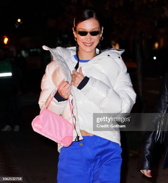 Bella Hadid is seen on November 16, 2018 in New York City.