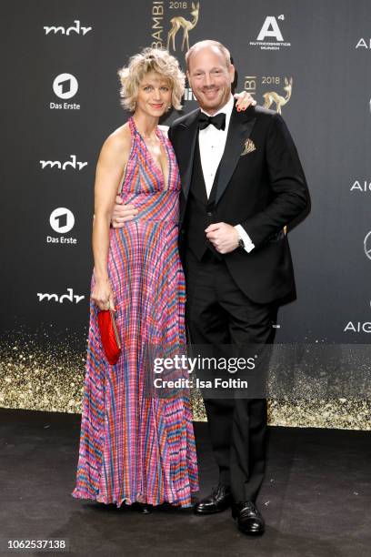 Johann von Buelow and his wife Katrin von Buelow attends the 70th Bambi Awards at Stage Theater on November 16, 2018 in Berlin, Germany.