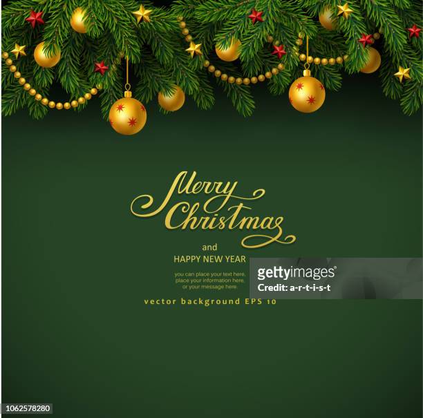 christmas background with fir tree - christmas tree close up stock illustrations