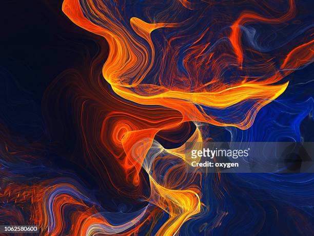 abstract morphing yellow and blue shapes background - lava 個照片及圖片檔