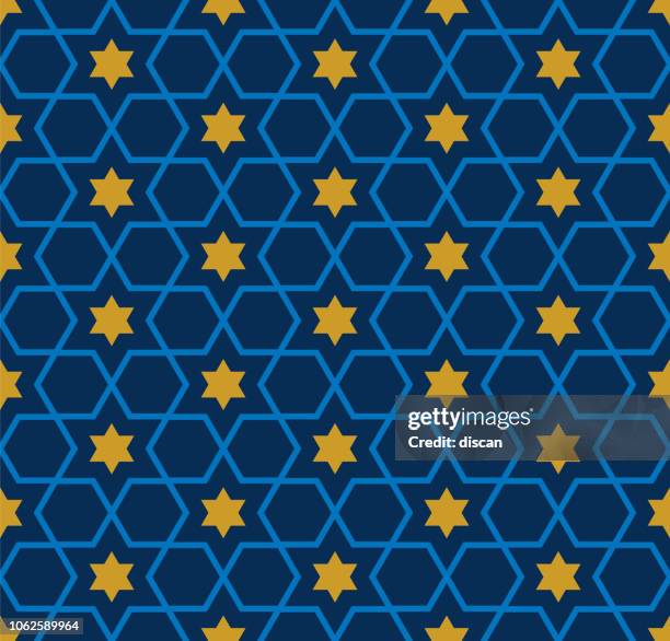 star of david seamless pattern - israeli art stock illustrations