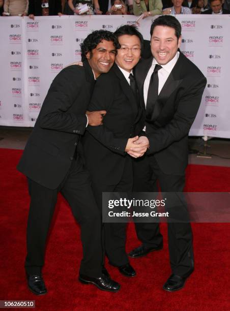 Sendhil Ramamurthy, Masi Oka and Greg Grunberg during The 33rd Annual People's Choice Awards - Arrivals at Shrine Auditorium in Los Angeles,...