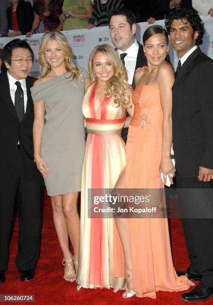 Masi Oka, Ali Larter, Hayden Panettiere, Greg Grunberg, Tawny Cypress and Sendhil Ramamurthy of "Heroes"