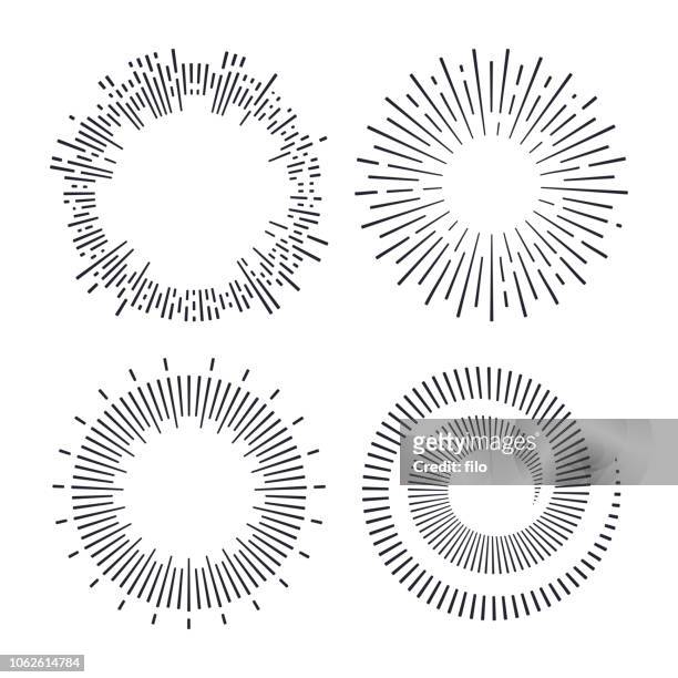 spirals and explosions - sunbeam stock illustrations