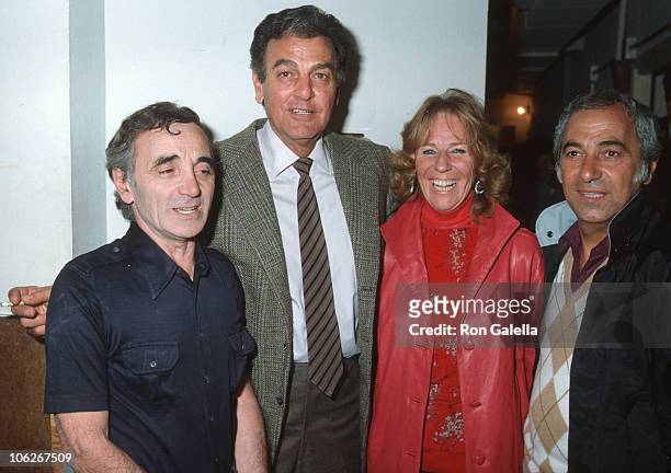 Charles Aznavour, Mike Connors, Marylou Connors and guest