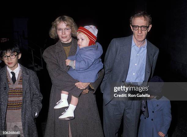 Mia Farrow, Woody Allen, and their children during The Big Apple Circus - November 3, 1989 in New York City, New York, United States.