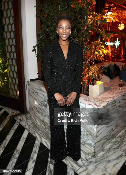 Samira Wiley attends the 2018 Hulu Holiday Party at Cecconi's Restaurant on November 16, 2018 in Los Angeles, California.