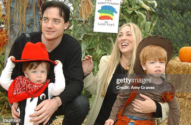 Brendan Fraser, wife Afton, and sons Holden and Griffin