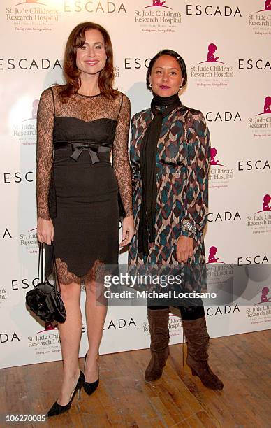 Minnie Driver and Deborah Anderson during Escada Celebrates Spring/Summer 2006 Collection at Lotus Space in New York City, New York, United States.