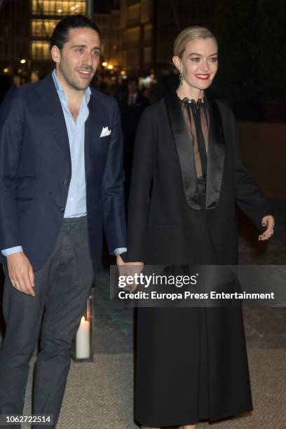 Carlos Torretta and Marta Ortega seen attending Marta Ortega's Wedding pre-party at Nautical Club on November 16, 2018 in A Coruna, Spain.