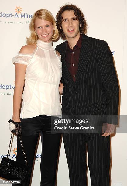 January Jones and Josh Groban during Fifth Annual Adopt-A-Minefield Gala at Beverly Hilton Hotel in Beverly Hills, California, United States.