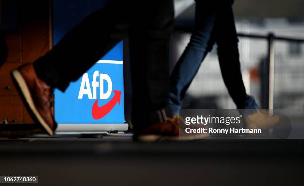 Members of the right-wing Alternative for Germany political party attend the AfD congress ahead of elections to the European Parliament next year on...