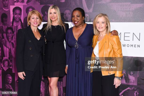 Mira Sorvino, Sharon Waxman, Tarana Burke and Hilary Rosen attend TheWrap's Power Women Summit-Day 2 at InterContinental Los Angeles Downtown on...