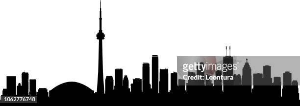 toronto (all buildings are complete and moveable) - skyline stock illustrations