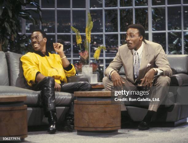 Eddie Murphy and Arsenio Hall during Eddie Murphy Visits "The Arsenio Hall Show" - July 13, 1987 at Fox TV Studios in Hollywood, California, United...