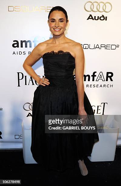 Actress Mia Maestro arrives at the amfAR�s Inspiration Gala Los Angeles to benefit the Foundation�s AIDS research programs at the Chateau Marmont in...