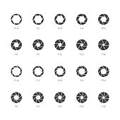 Size of Aperture Icons - Thin Gray Series